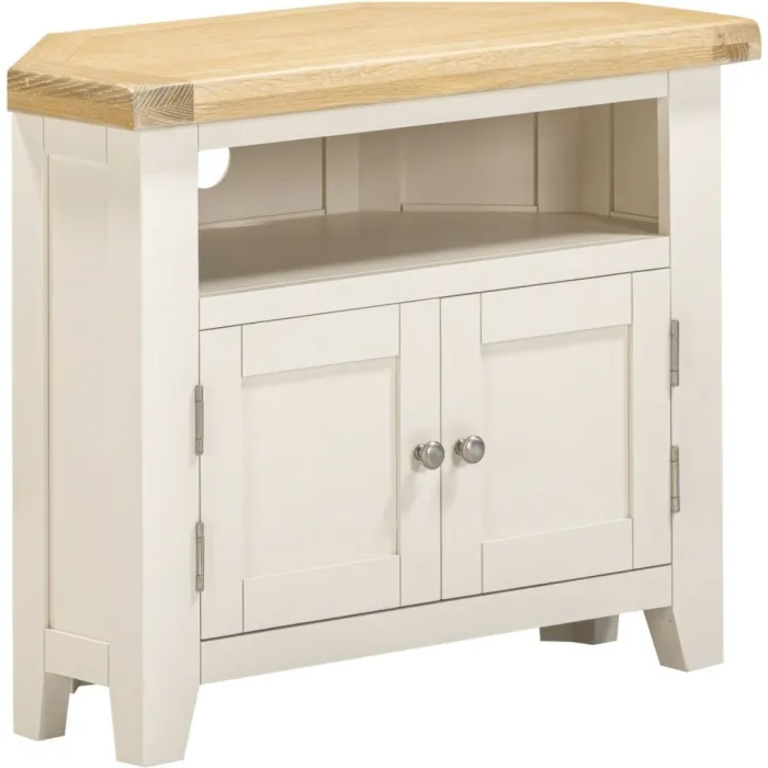 Windsor Corner TV Unit - Ivory/Oak | Murphy Furniture
