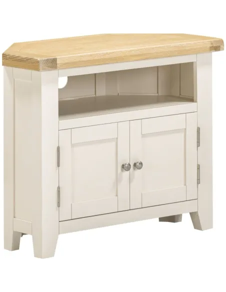 Windsor Corner TV Unit - Ivory/Oak | Murphy Furniture