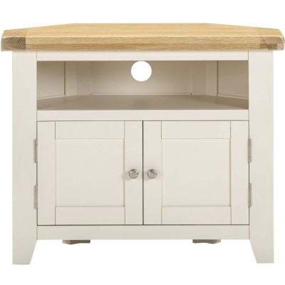 Windsor Corner TV Unit - Ivory/Oak | Murphy Furniture