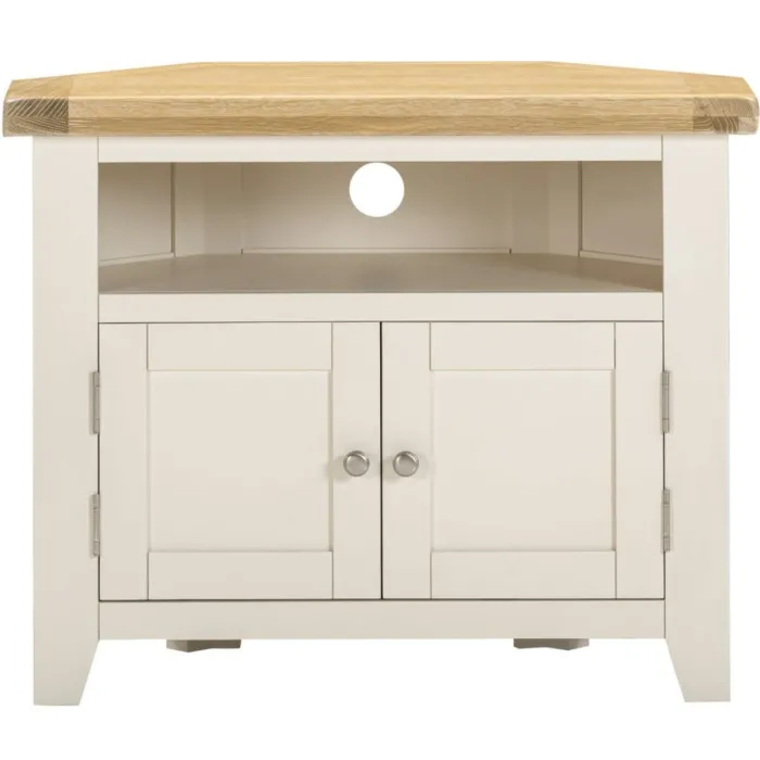 Windsor Corner TV Unit - Ivory/Oak | Murphy Furniture
