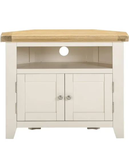 Windsor Corner TV Unit - Ivory/Oak | Murphy Furniture