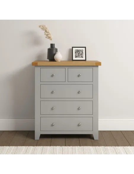 Windsor 3+2 Drawer Chest - Pebble Grey/O | Murphy Furniture