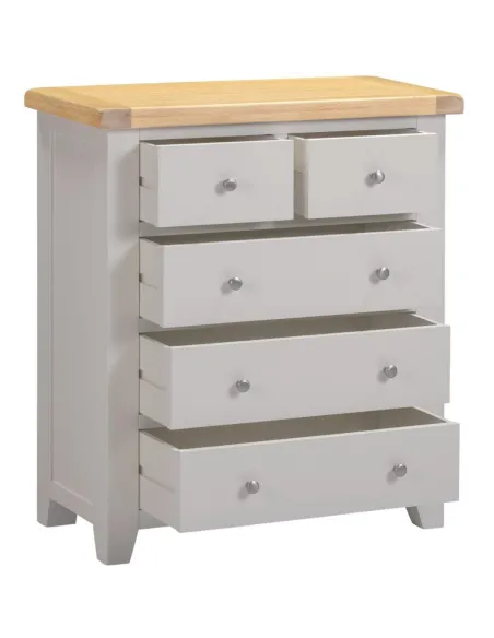 Windsor 3+2 Drawer Chest - Pebble Grey/O | Murphy Furniture