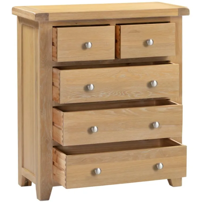 Windsor 3+2 Drawer Chest - Natural Oak | Murphy Furniture