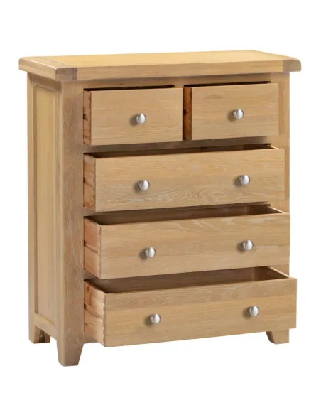 Windsor 3+2 Drawer Chest - Natural Oak | Murphy Furniture