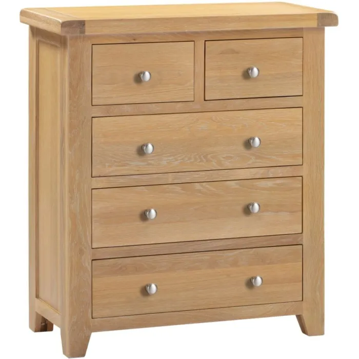 Windsor 3+2 Drawer Chest - Natural Oak | Murphy Furniture