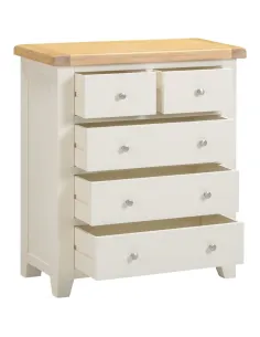 Windsor 3+2 Drawer Chest - Ivory/Oak | Murphy Furniture 2
