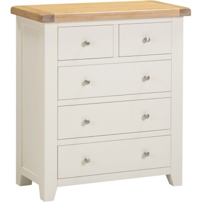 Windsor 3+2 Drawer Chest - Ivory/Oak | Murphy Furniture