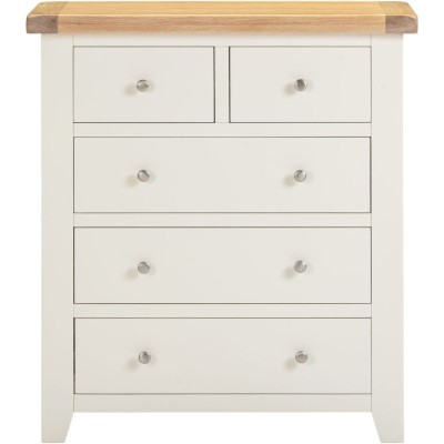 Windsor 3+2 Drawer Chest - Ivory/Oak | Murphy Furniture