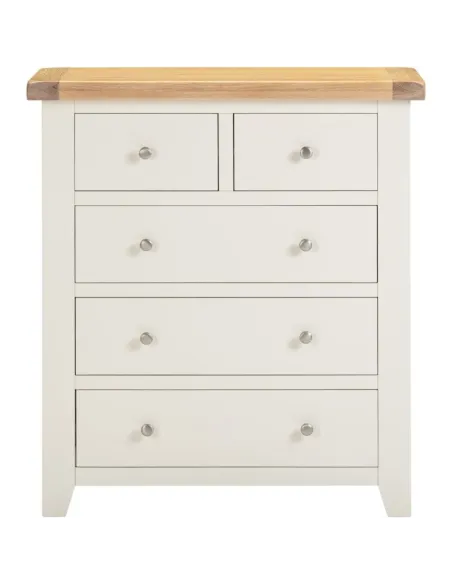Windsor 3+2 Drawer Chest - Ivory/Oak | Murphy Furniture