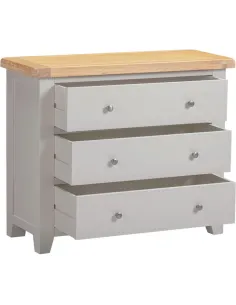Windsor 3 Drawer Chest - Pebble Grey/Oak | Murphy Furniture 2
