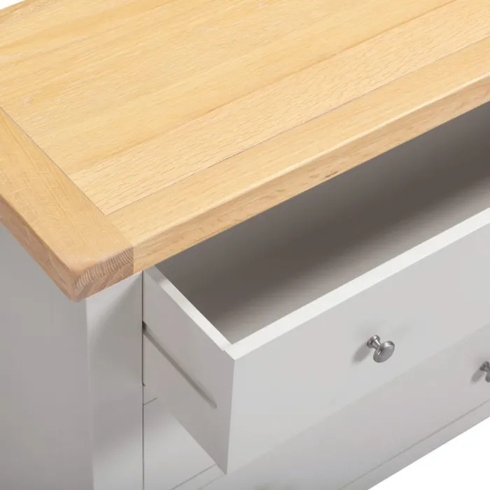 Windsor 3 Drawer Chest - Pebble Grey/Oak | Murphy Furniture