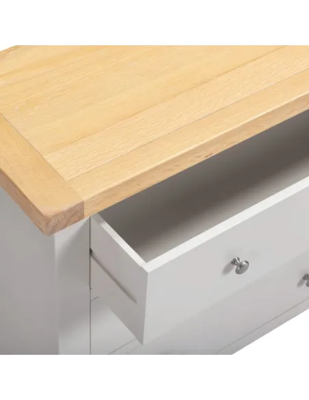 Windsor 3 Drawer Chest - Pebble Grey/Oak | Murphy Furniture
