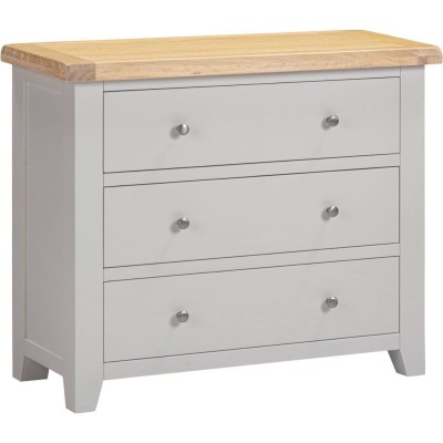 Windsor 3 Drawer Chest - Pebble Grey/Oak | Murphy Furniture