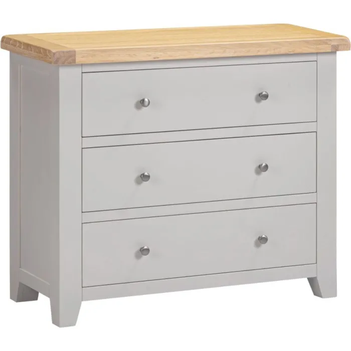 Windsor 3 Drawer Chest - Pebble Grey/Oak | Murphy Furniture