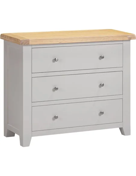 Windsor 3 Drawer Chest - Pebble Grey/Oak | Murphy Furniture
