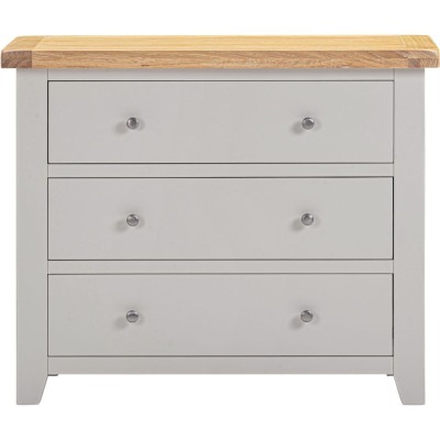 Windsor 3 Drawer Chest - Pebble Grey/Oak | Murphy Furniture