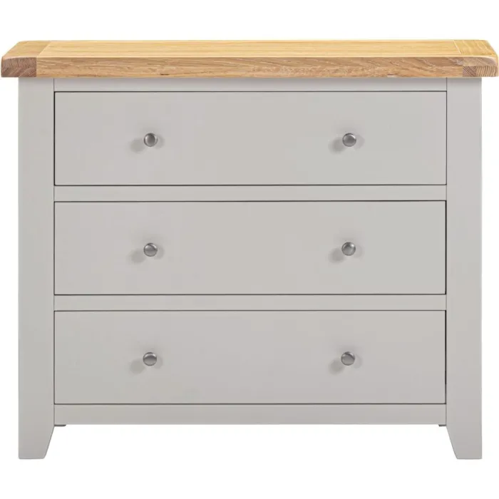 Windsor 3 Drawer Chest - Pebble Grey/Oak | Murphy Furniture