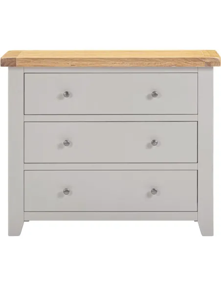 Windsor 3 Drawer Chest - Pebble Grey/Oak | Murphy Furniture