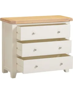 Windsor 3 Drawer Chest - Ivory/Oak | Murphy Furniture 2
