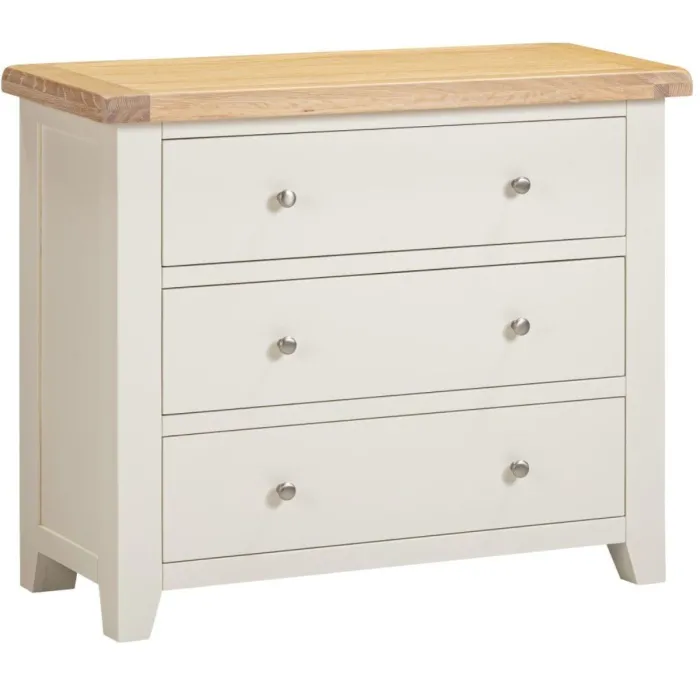 Windsor 3 Drawer Chest - Ivory/Oak | Murphy Furniture