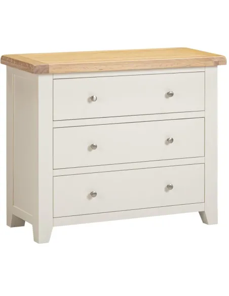 Windsor 3 Drawer Chest - Ivory/Oak | Murphy Furniture