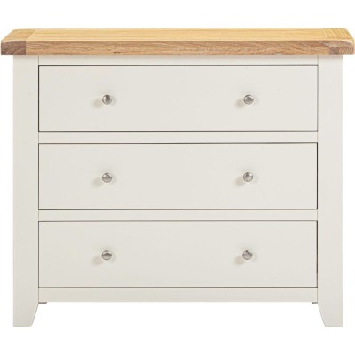 Windsor 3 Drawer Chest - Ivory/Oak | Murphy Furniture