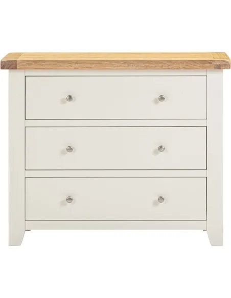 Windsor 3 Drawer Chest - Ivory/Oak | Murphy Furniture
