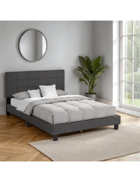 Arran 4FT6 Bedframe - Grey Fabric | Murphy Furniture