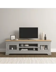 Bordeaux TV Stand - Pebble Grey/Oak | Murphy Furniture