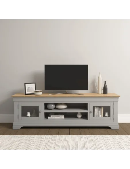 Bordeaux TV Stand - Pebble Grey/Oak | Murphy Furniture