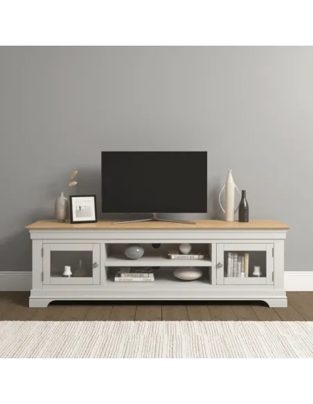 Bordeaux TV Stand - Ivory/Oak | Murphy Furniture