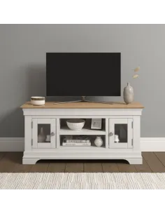 Bordeaux Small TV Stand - Ivory/Oak | Murphy Furniture
