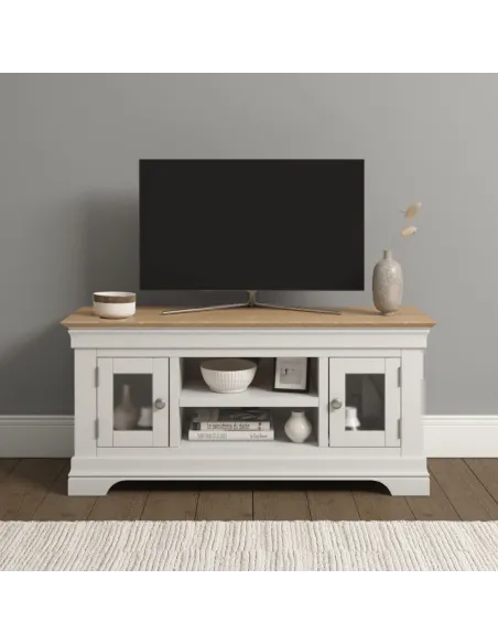 Bordeaux Small TV Stand - Ivory/Oak | Murphy Furniture