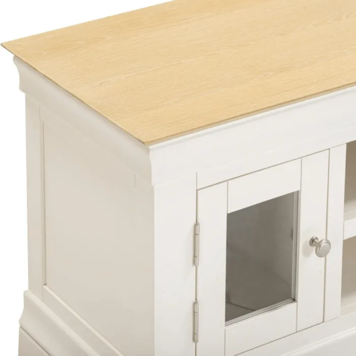 Bordeaux Small TV Stand - Ivory/Oak | Murphy Furniture