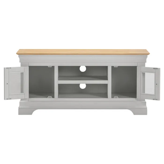 Bordeaux Small TV Stand - Pebble Grey/Oak | Murphy Furniture