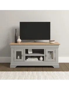 Bordeaux Small TV Stand - Pebble Grey/Oak | Murphy Furniture
