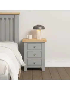 Windsor 3 Drawer Bedside Locker - Pebble | Murphy Furniture