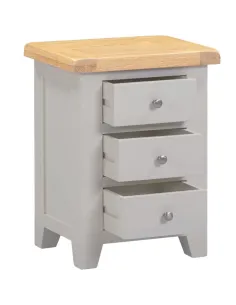 Windsor 3 Drawer Bedside Locker - Pebble | Murphy Furniture 2