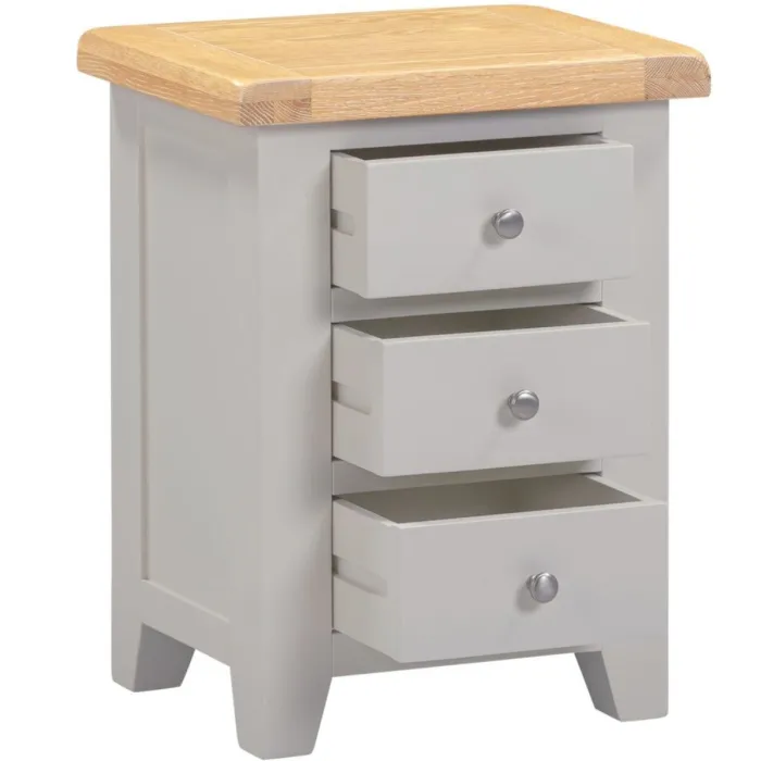 Windsor 3 Drawer Bedside Locker - Pebble | Murphy Furniture