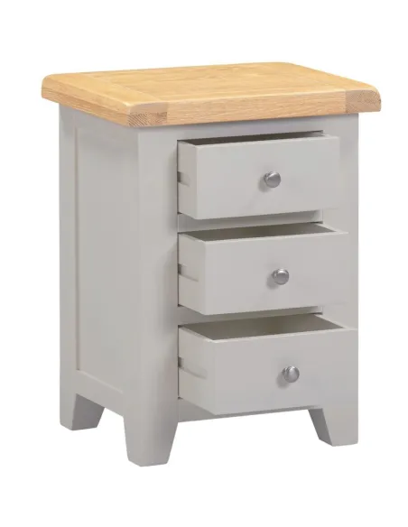 Windsor 3 Drawer Bedside Locker - Pebble | Murphy Furniture