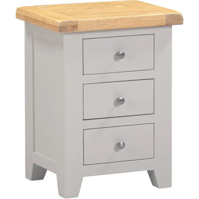 Windsor 3 Drawer Bedside Locker - Pebble | Murphy Furniture