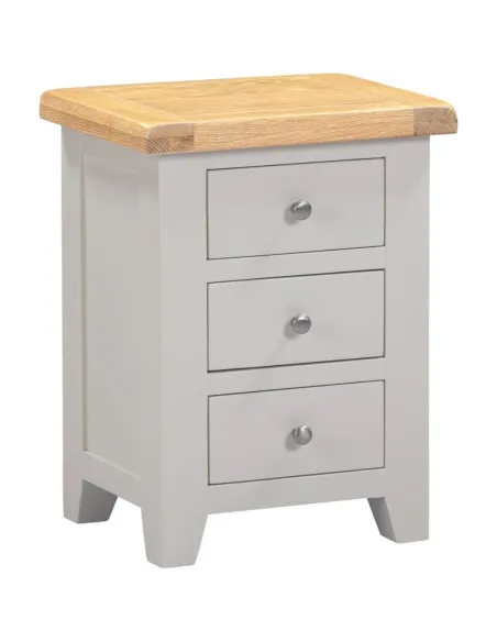 Windsor 3 Drawer Bedside Locker - Pebble | Murphy Furniture