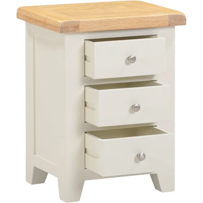 Windsor 3 Drawer Bedside Locker - Ivory/ | Murphy Furniture