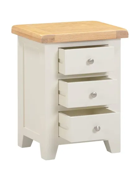 Windsor 3 Drawer Bedside Locker - Ivory/ | Murphy Furniture