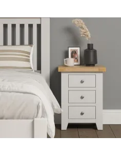 Windsor 3 Drawer Bedside Locker - Ivory/ | Murphy Furniture