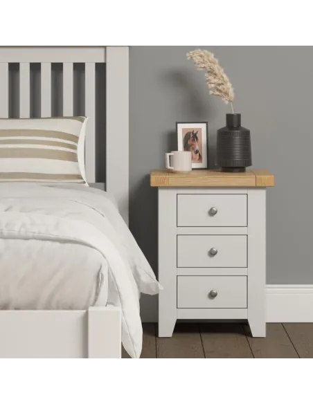 Windsor 3 Drawer Bedside Locker - Ivory/ | Murphy Furniture
