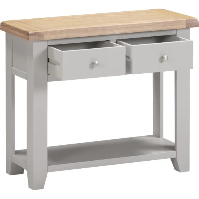 Windsor 2 Drawer Console Table - Pebble | Murphy Furniture
