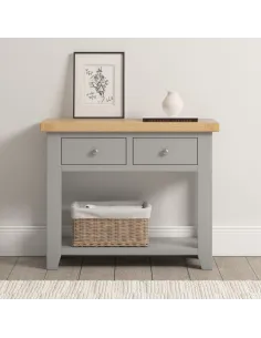 Windsor 2 Drawer Console Table - Pebble | Murphy Furniture