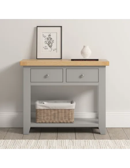 Windsor 2 Drawer Console Table - Pebble | Murphy Furniture